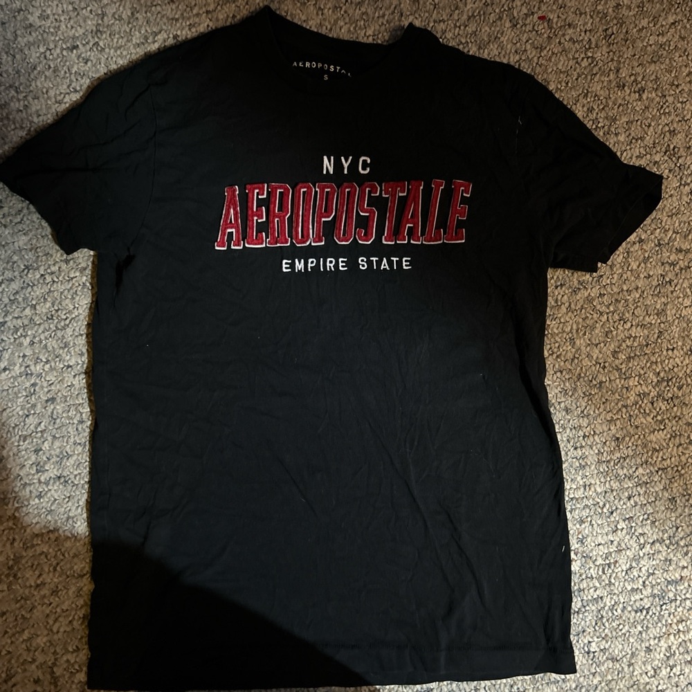 Aeropostale Black Tee with Red NYC Print